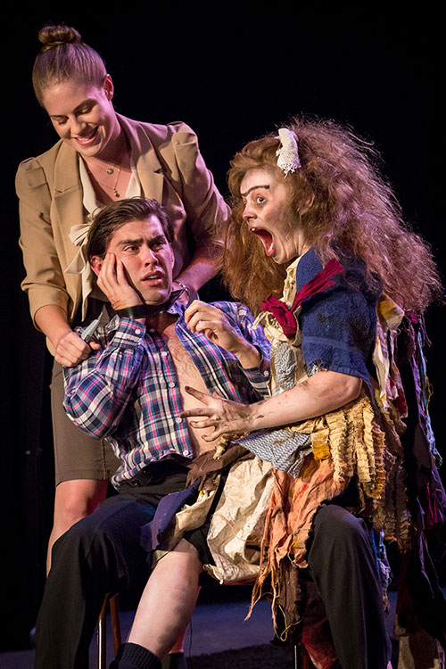 Debbie Nielson as Befana, with Miriam Capper and Luke Reeves